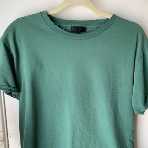 TopShop green T-shirt with ribbed collar